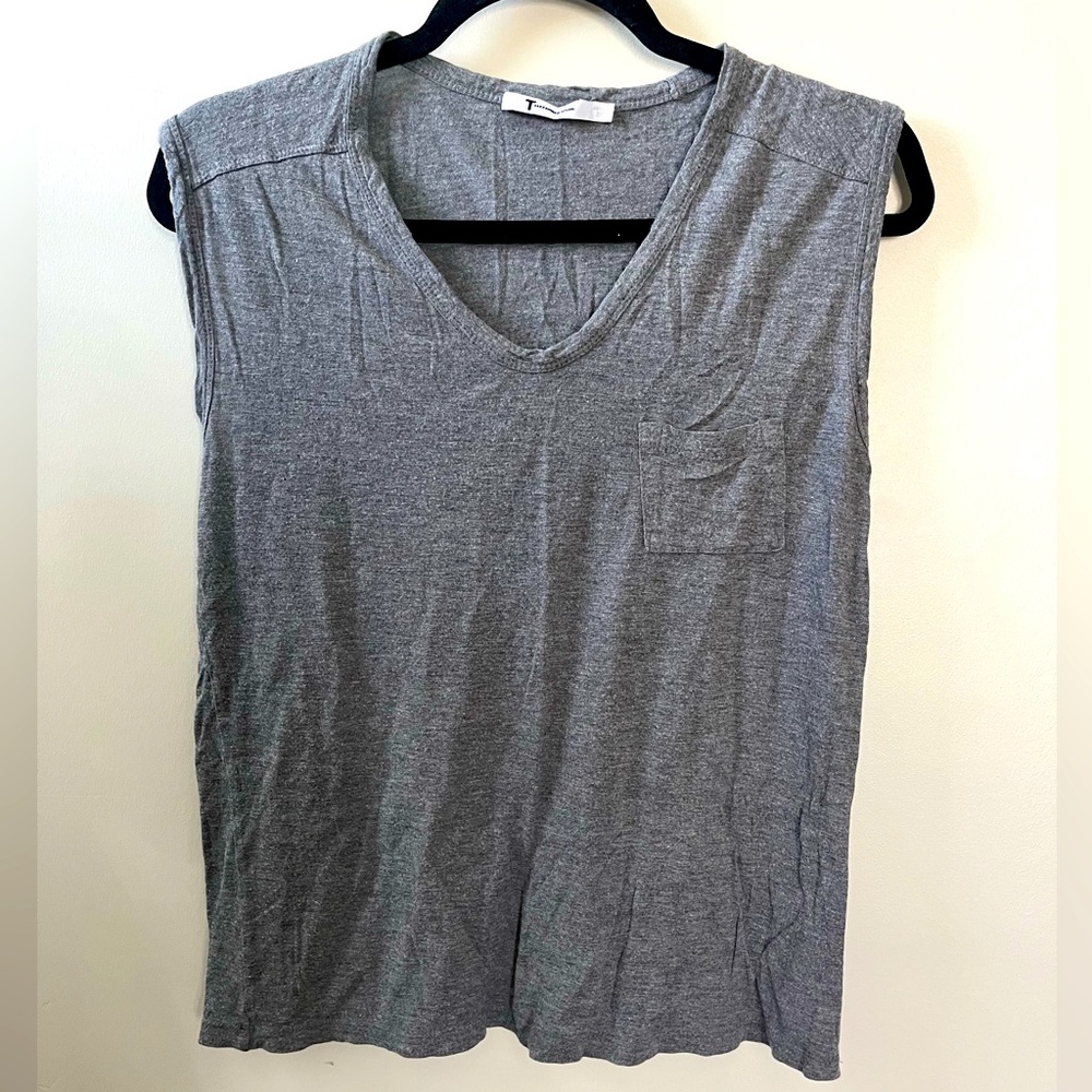T Alexander Wang Grey Sleeveless Tee SZ XS